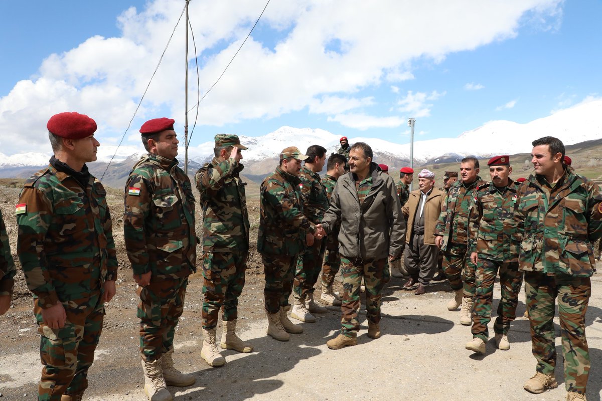 forces_command's tweet photo. Visiting the Peshmerga Forces.
Today on, 23 March 2026, Lieutenant General #Sihad_Barzani, Commander of the #1st_Support_Forces_Command, accompanied by a number of officers, visited units of the #Peshmerga Forces of our command in the Haji Omeran–Choman front.
During the visit, he extended his congratulations on the occasion of Eid al-Fitr to the officers and Peshmerga.