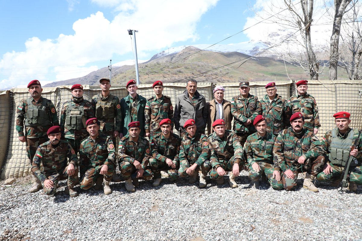 forces_command's tweet photo. Visiting the Peshmerga Forces.
Today on, 23 March 2026, Lieutenant General #Sihad_Barzani, Commander of the #1st_Support_Forces_Command, accompanied by a number of officers, visited units of the #Peshmerga Forces of our command in the Haji Omeran–Choman front.
During the visit, he extended his congratulations on the occasion of Eid al-Fitr to the officers and Peshmerga.