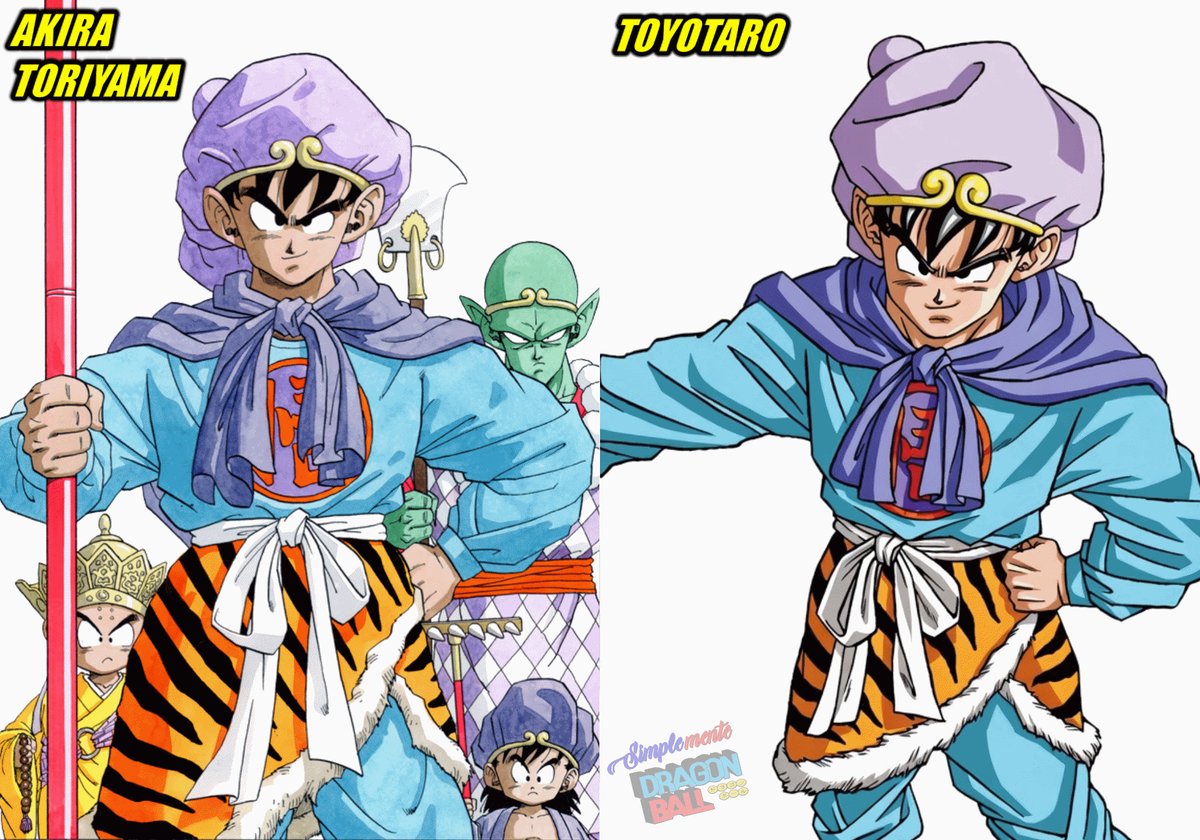 Son Goku (Rey Mono) - Akira Toriyama / Toyotaro 

El homenaje directo de Toyotaro a una ilustración del maestro Toriyama, donde se aprecia claramente el contraste en el estilo de dibujo de ambos artistas.