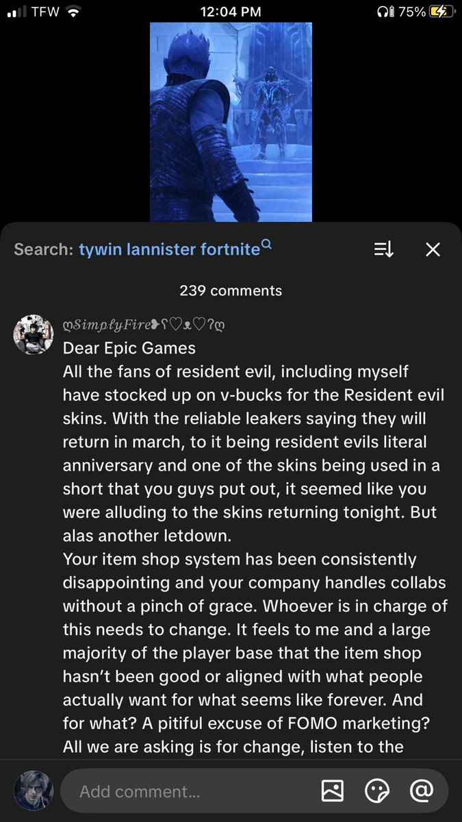 ‎ ‎#BringBackResidentEvilSkinsToTheItemShop tweet media