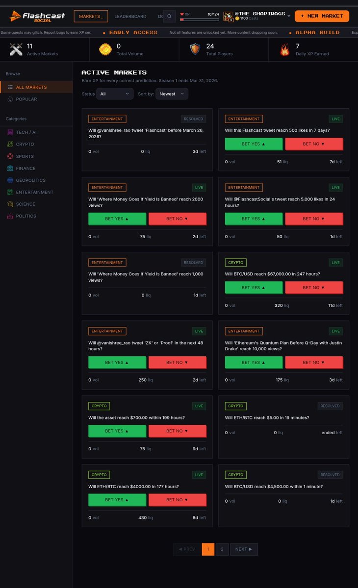 Wave one Beta is live on <a href="/FlashcastSocial/">@flashcastsocial</a> 
It’s currently open for selected people, only the 15 testers are currently active on the platform 

Wave 2 coming soon, keep your head high for what is coming.

See y’all there.
gFermah…