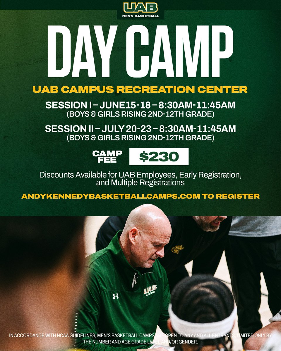 UAB_MBB's tweet photo. Come join us for camp this summer 🔥🐉

Sign up: https://t.co/3XLIM58Hvu https://t.co/VNMCJRxhfc