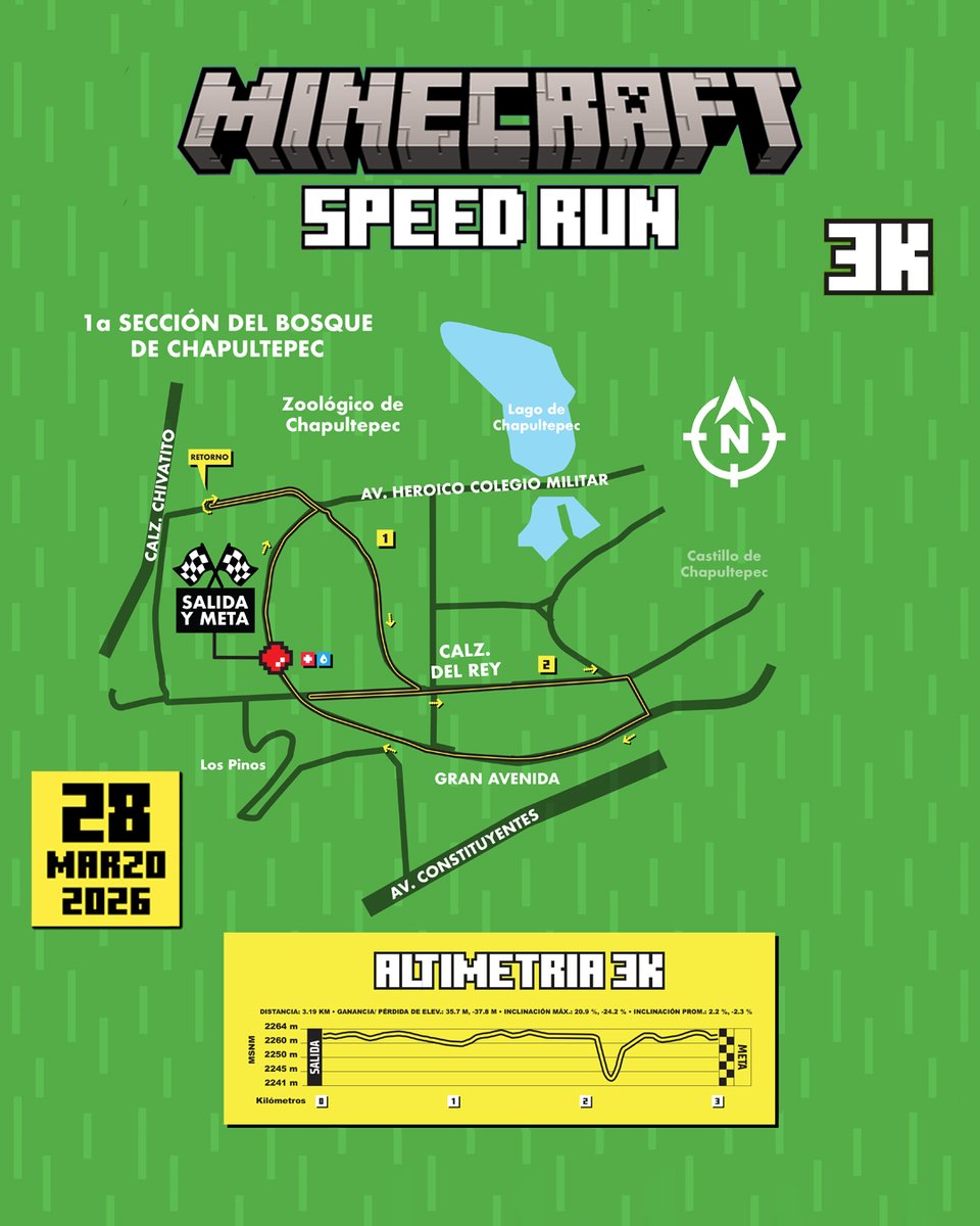 emocionD's tweet image. Te compartimos las rutas 3K, 5K y 10K de la Carrera Minecraft Speed Run.

Ya todo está listo para que cruces la meta con toda la emoción.

¡Nos vemos en la meta el 28 de marzo!

#MinecraftRun #Minecraft #Correconemocion #Speedrun