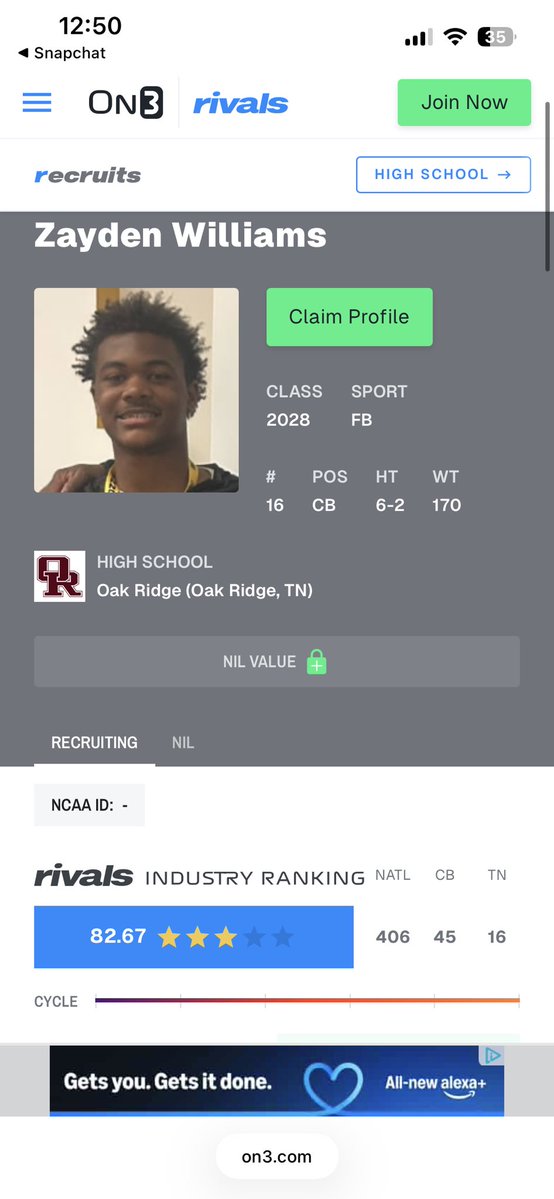 Zayden Williams 2028 3⭐️ATH tweet media