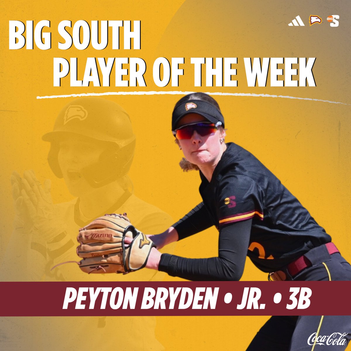 Winthropsoftbal's tweet photo. 𝗕𝗶𝗴 𝗦𝗼𝘂𝘁𝗵 𝗣𝗹𝗮𝘆𝗲𝗿 𝗼𝗳 𝘁𝗵𝗲 𝗪𝗲𝗲𝗸

Congrats Peyton! 👏👏

#ROCKtheHILL | #BigSouthSB https://t.co/DhrDOZFyBV