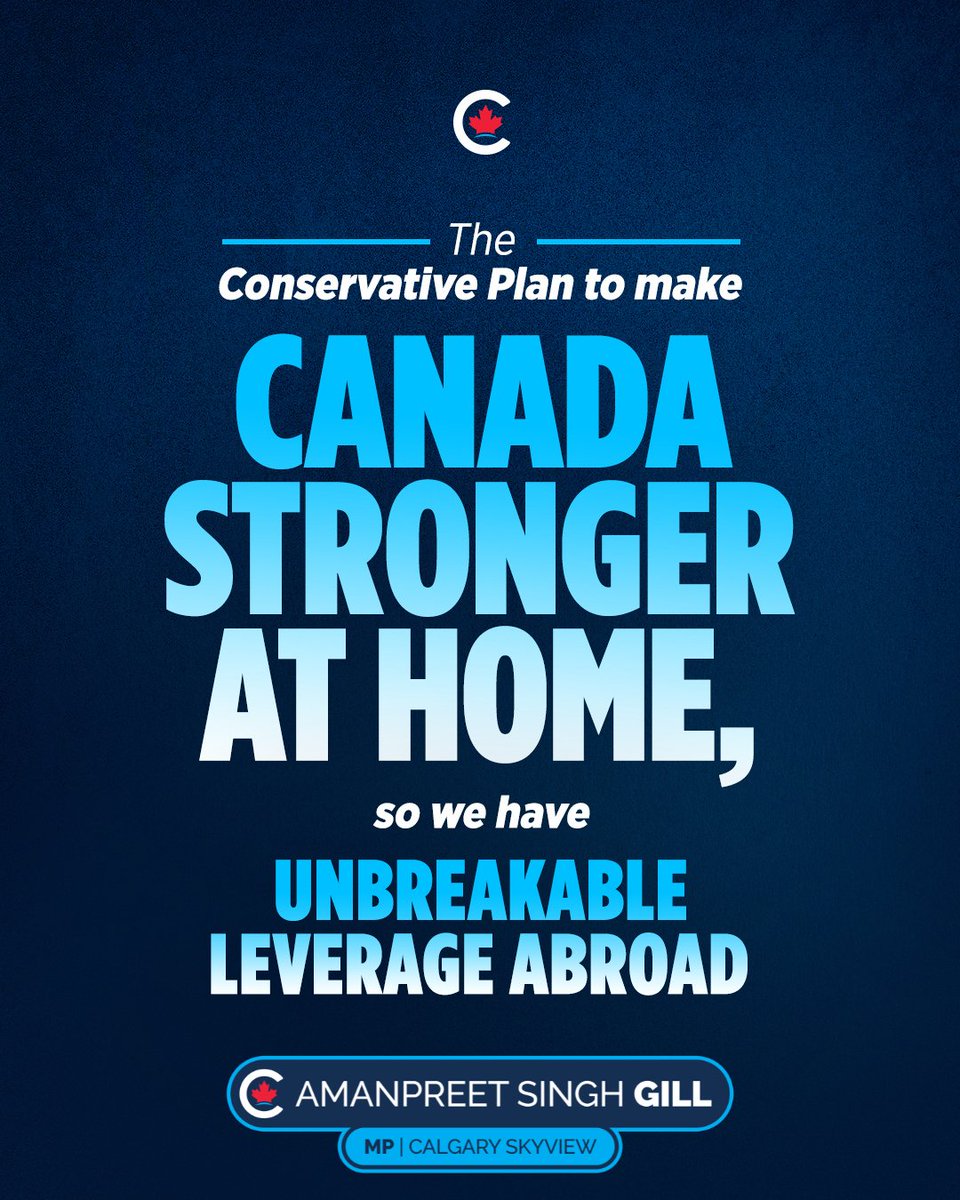 AmanpreetSGill's tweet image. Canada should be the solution.

I support @PierrePoilievre  call for an Emergency Energy Supply Plan. 

Stronger at home, unbreakable abroad. 🇨🇦

#cdnpoli #canadafirst #skyviewyyc