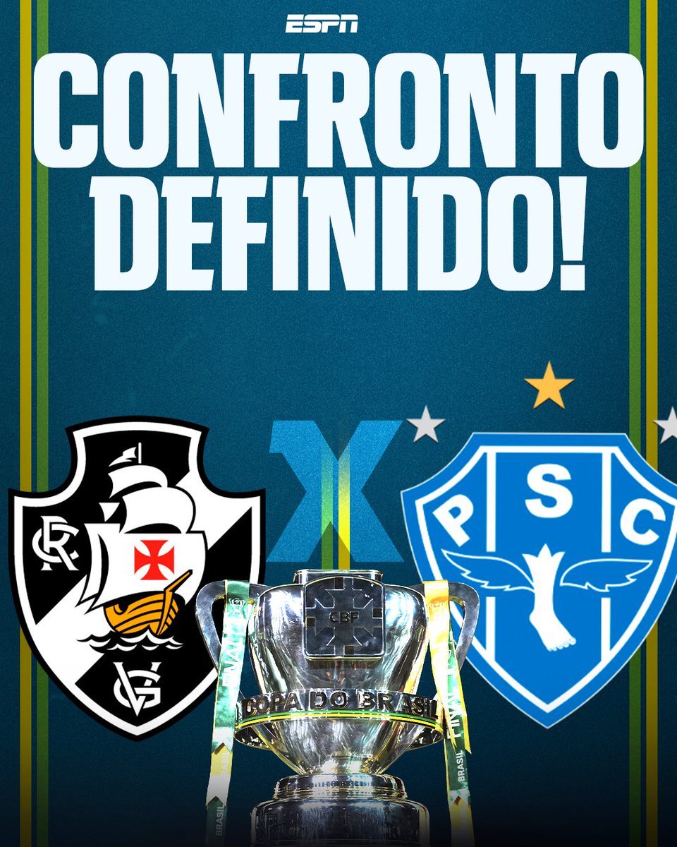 SportsCenterBR's tweet image. Confronto definido na Copa do Brasil: Vasco x Paysandu! 🇧🇷✅

#FutebolNaESPN #Vasco #Paysandu #CopaDoBrasil