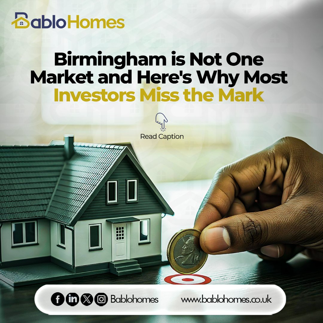 Birmingham isn’t one market; it’s a collection of micro-markets. Buying in the wrong postcode stalls your portfolio growth.
We use a 5-Step System to source high-performing Buy-to-Let and BRRR assets in the right streets.
DM to build your UK portfolio with precision. 
#BabloHomes