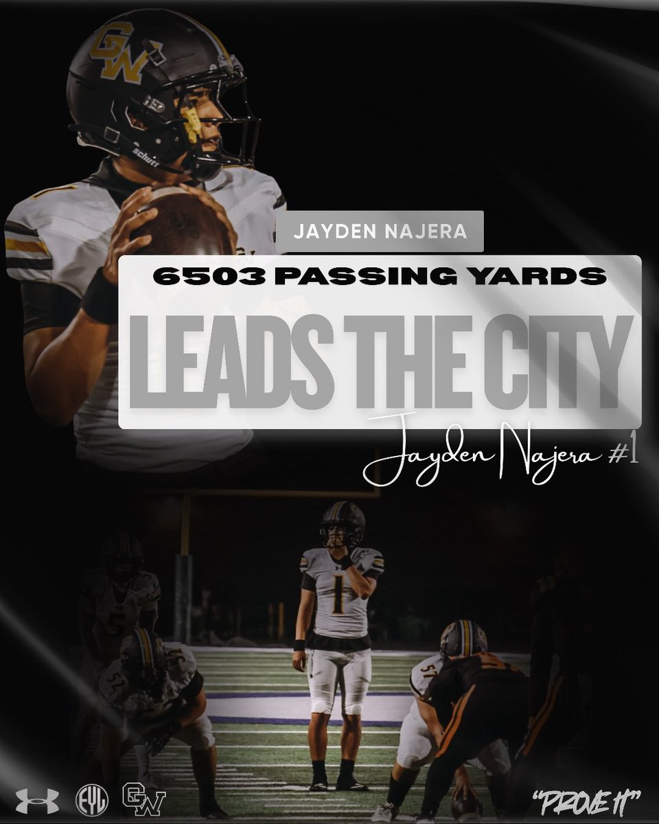 GWTrailblazerFB's tweet photo. @J27NAJERA is the All Time passing leader in the city of Visalia, #8 All Time in Tulare County https://t.co/P0SahVDLqo