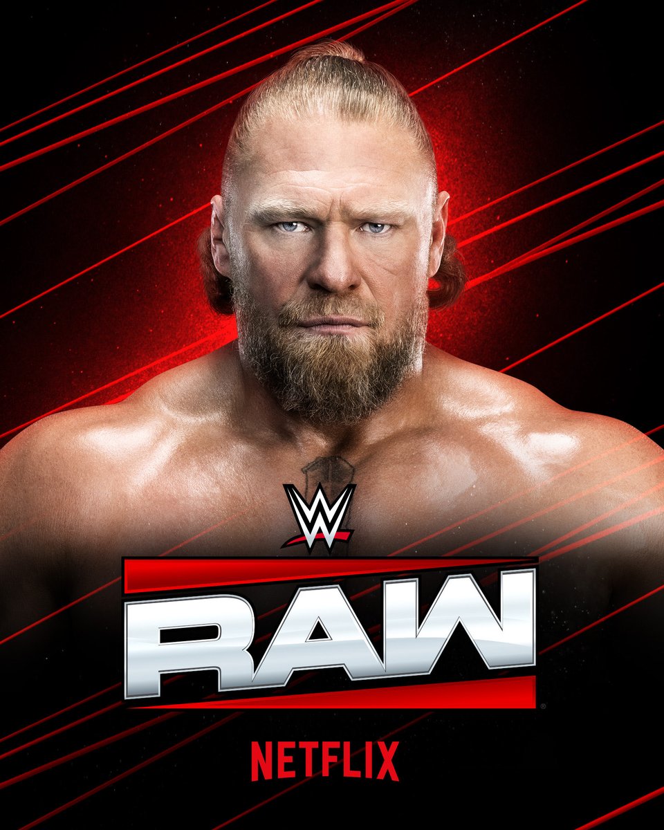 WWEFrance's tweet photo. Ce soir à #WWERaw: 

🔴 Brock Lesnar sera présent. 

En direct sur @NetflixFR, en français à 1h. https://t.co/GfbCb0qVVo