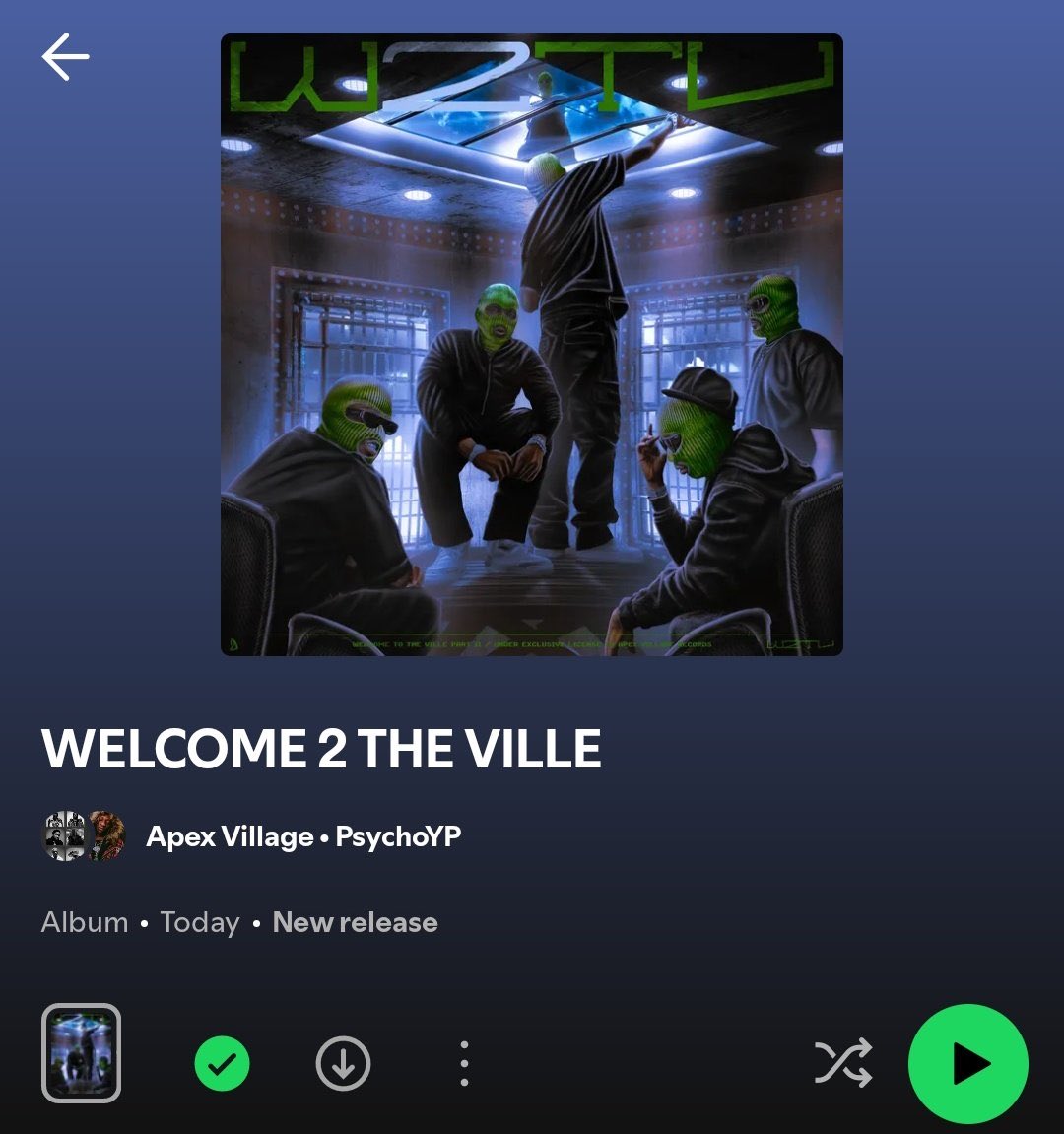 👤 APEX VILLAGE (Psycho YP)
💿 WELCOME 2 THE VILLE (ALBUM)

👥 Features: Azantii, Mavo, Kemuel, Aguero Banks, Zhus JDO, BKay Eastgaad, Not3s, Jeriq, Laime, Thrill Max, Uloko, Tyira, Marv OTM

— Out Now🚨