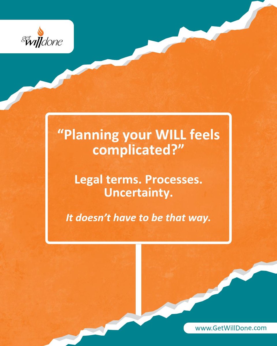 getwilldone's tweet photo. Planning your WILL can feel overwhelming, so most people delay it… until it’s urgent.

But it doesn’t have to be complicated. A WILL is peace of mind ensuring your wishes are honored and your loved ones are protected.

#WillPlanning #PeaceOfMind #FutureReady https://t.co/R0Y1tbpEP3