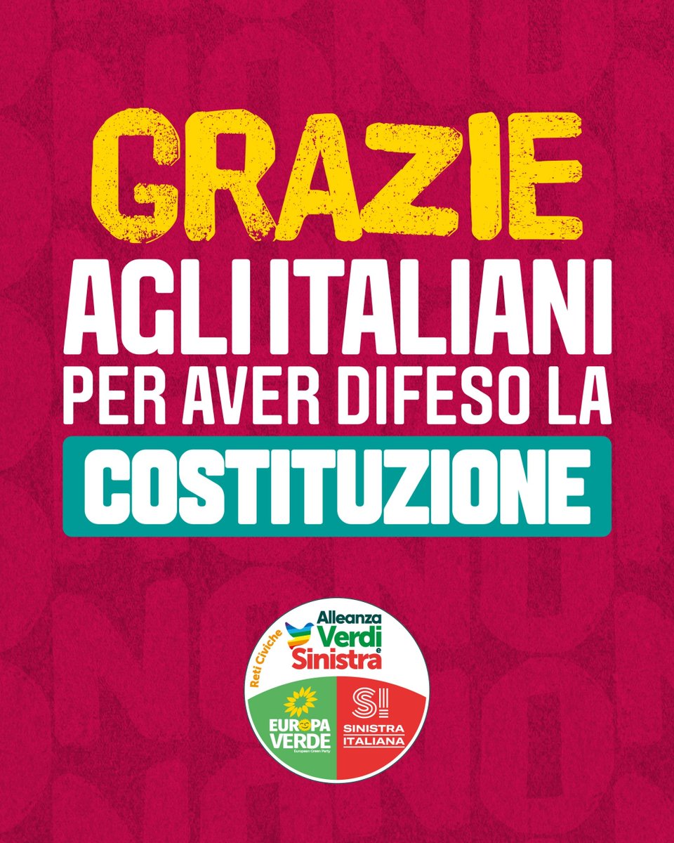 Grazie di cuore a tutte e tutti gli italiani per aver difeso la Costituzione con il loro voto e conseguito una netta vittoria per il NO. 

Una straordinaria prova di democrazia e partecipazione, soprattutto da parte dei più giovani. 

Ed è in questa giornata che vogliamo