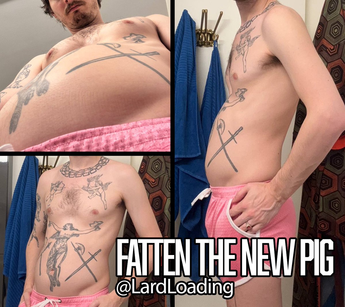 mndfcuk's tweet image. I've recently acquired a new hog for my stable that wants to get HUGE. So I figured lets help him out and play a little game for @LardLoading 

1 new follow = 100 cal (he's at 200 right now)
1 like = 50 cal
1 comment = 50 cal
1 RP: 50 cal

Do your worst. 

#gainer #grommr