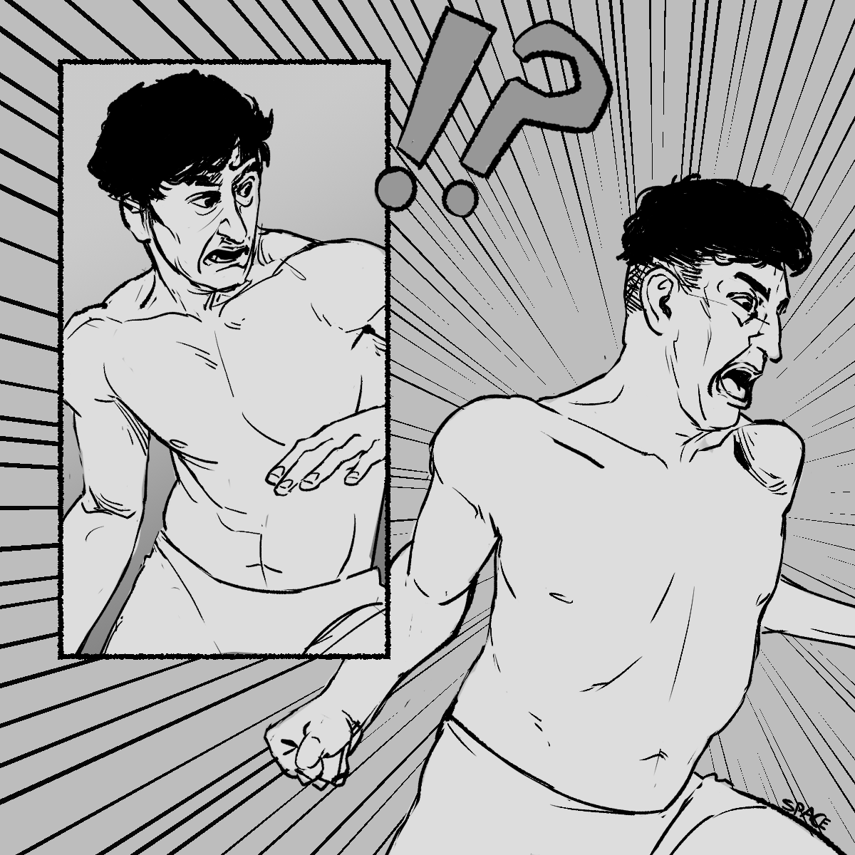 spacezehuman's tweet photo. march hotel drawing #21 #sketch #comic #illustration https://t.co/bPqszm0bAB