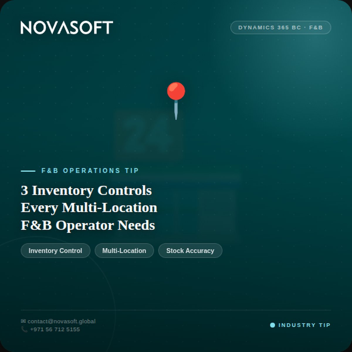 NovasoftGlobal's tweet photo. 3 #inventory controls every multi-location F&amp;B operator needs:
📍Location-level access — enforced by system, not trust
📍Mandatory reason codes on every adjustment
📍Approval before posting physical counts

Simple. Critical. Often missing. 👇

#FnBOperations #NovasoftGlobal https://t.co/axIg7xbEEH