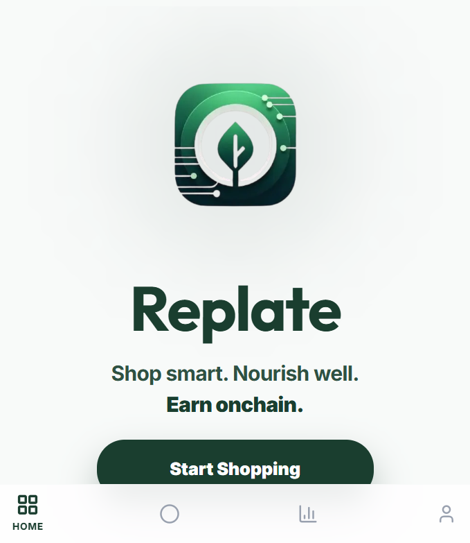 replateapp's tweet photo. Introducing Replate 🥦

Your grocery receipt is proof you're eating healthy. We just put that proof onchain.

✅ Upload receipt 
✅ AI analyzes your basket 
✅ Earn XP, streaks &amp; USDC rewards on @base

Shop smart. Nourish well. Earn onchain.
Coming soon 👇 https://t.co/EQhXabx4i1 https://t.co/Swv7Pc5WUd