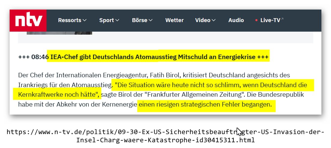Fatih Birol, Chef der Internationalen Energieagentur, kritisiert den deutschen Atomausstieg scharf.
„Die Situation wäre heute nicht so schlimm, wenn Deutschland die Kernkraftwerke noch hätte“, sagte er der Frankfurter Allgemeinen Zeitung. Er nennt den Ausstieg einen „riesigen