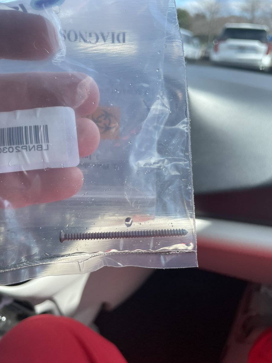 Screw removed heading home!