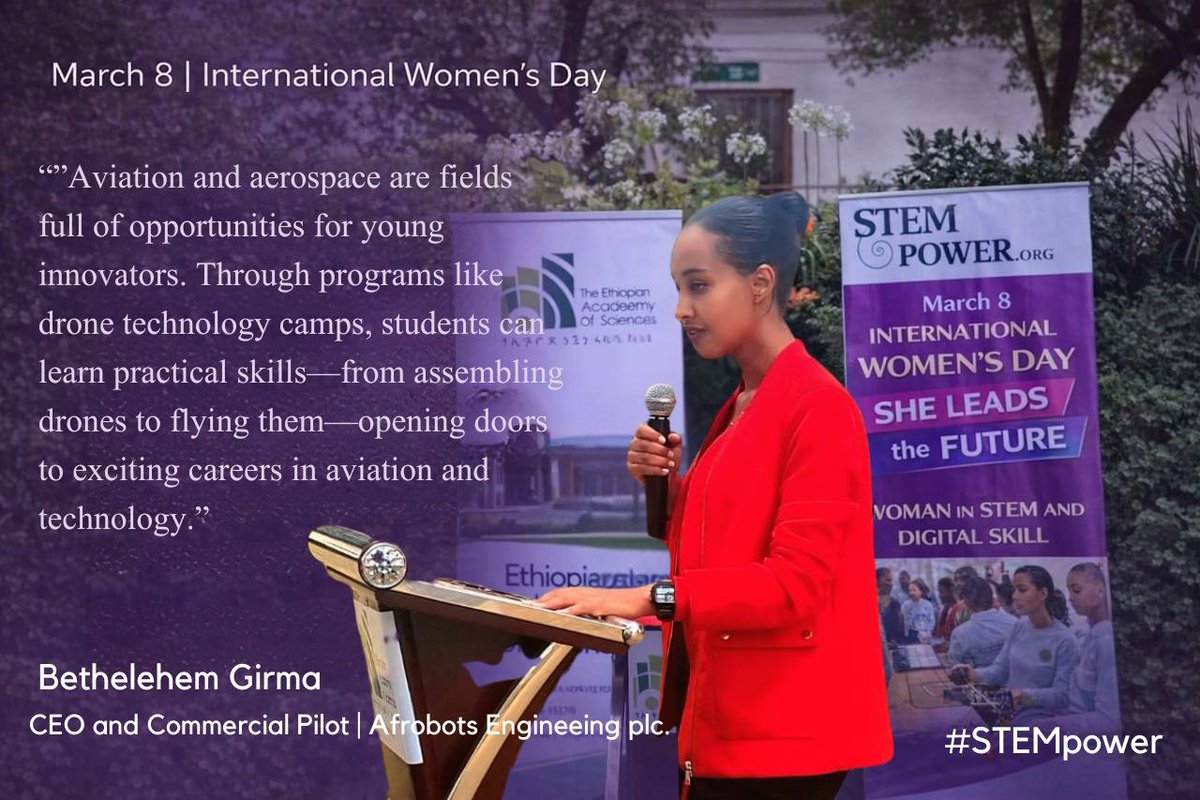 stem_power_inc's tweet photo. STEMpower marked the Int'l Women’s Day at Ethiopian Academy of Sciences, in Addis Ababa, Ethiopia, bringing together leaders from the United Nations, private sector, &amp; technology fields to highlight the role of STEM education in empowering women to become innovators &amp; leaders. https://t.co/cUWdNUaIlb