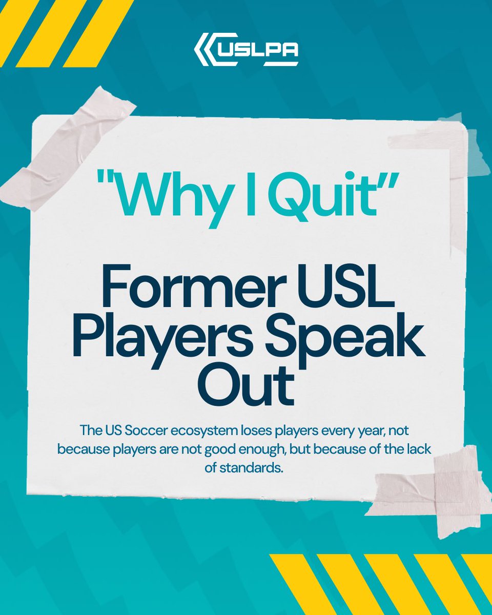 USLPlayers's tweet image. When wages don’t support a future, talented players are forced to step away.

Not because they don’t love the game, but because they can’t afford to gamble their future on it.

#StandUpForStandards