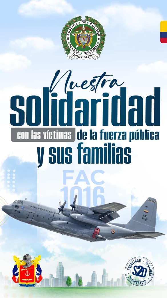 PoliciaCaqueta's tweet photo. Hoy el dolor es de todos, desde la Policía Nacional acompañamos con respeto y solidaridad a nuestros compañeros de la Fuerza Pública y las familias afectadas. https://t.co/yE52MLfHnY