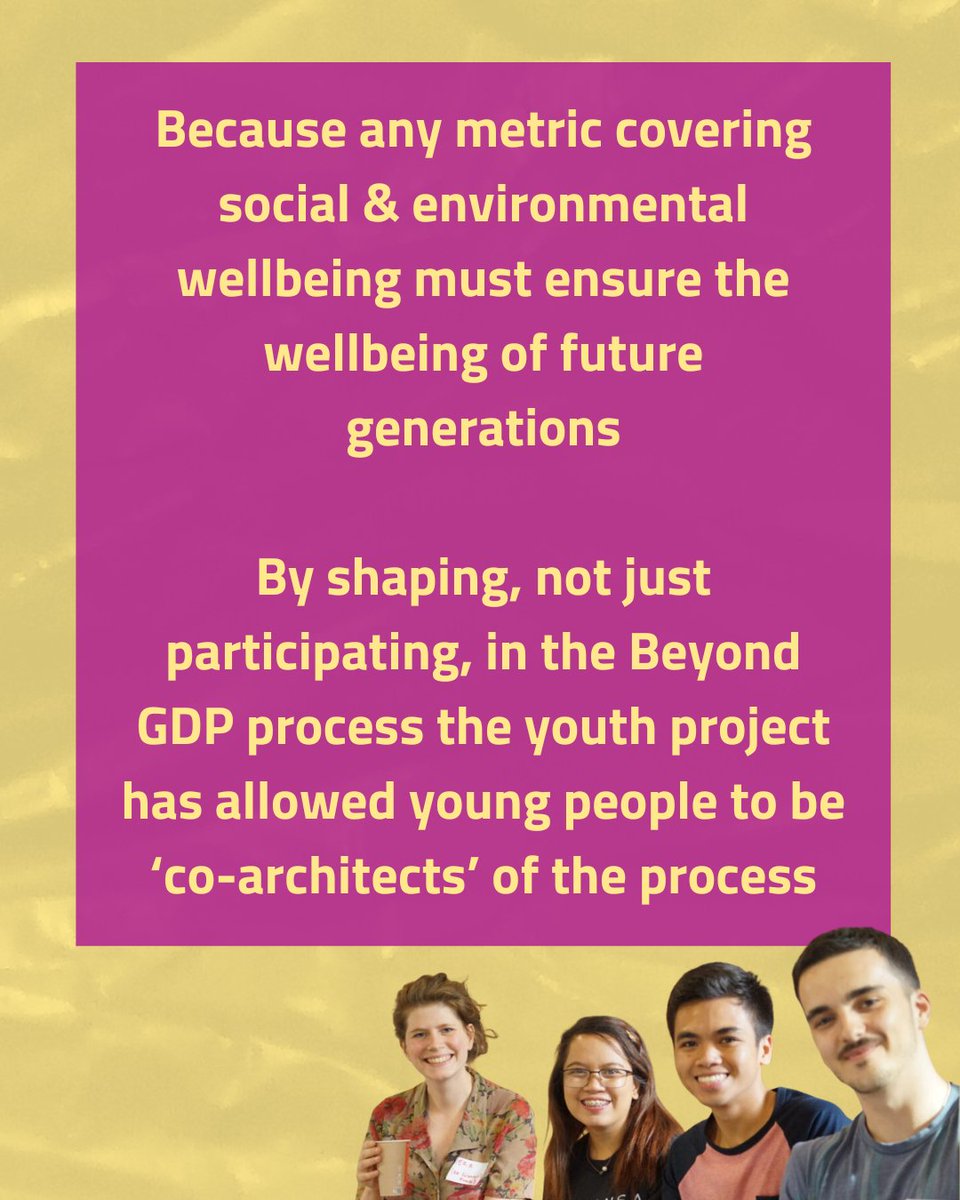 rethinkecon's tweet photo. The UN is running a process to move #BeyondGDP - to include wellbeing in our metrics.

Through the Youth Moving Beyond GDP initiative young people have been co-architects of this process  🔥

Read more about the role they've played on our blog: https://t.co/s9ufCOR7Er https://t.co/2jHT5xiCaY