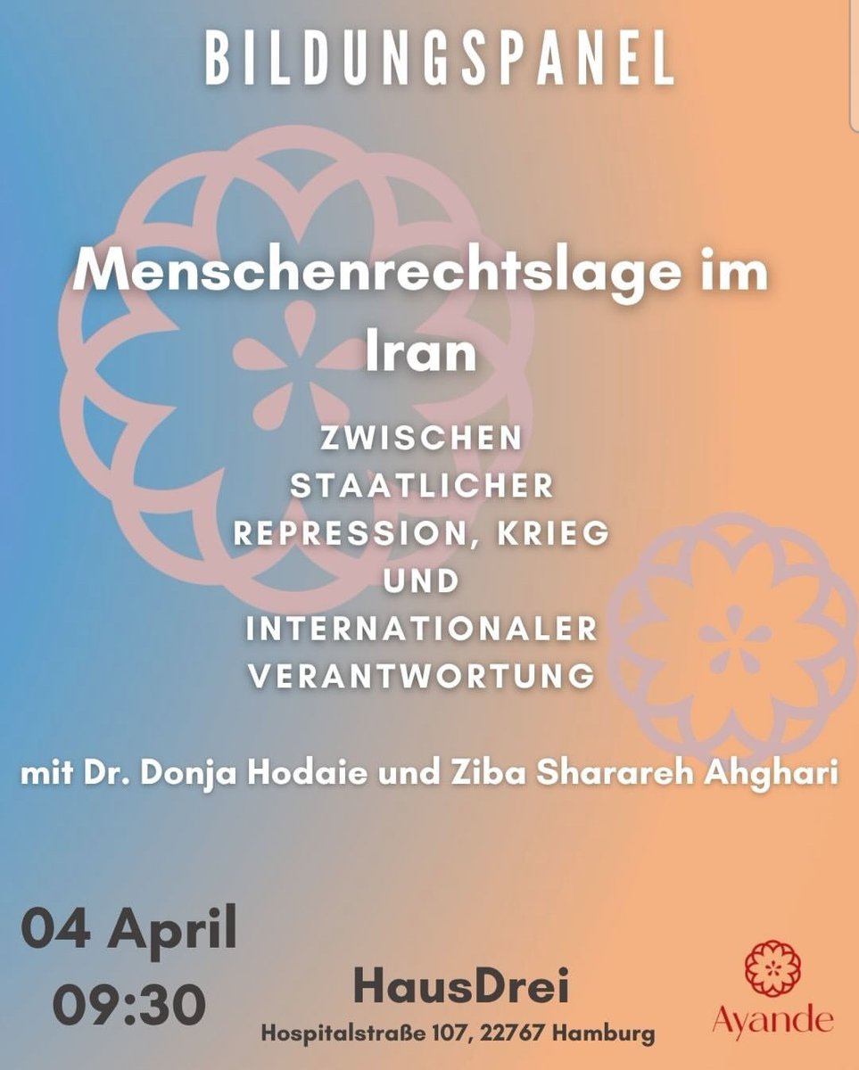donja_ho's tweet photo. Am 4.April, 9:30 Uhr in Hamburg zur Lage im Iran https://t.co/kM9s0HQDK5