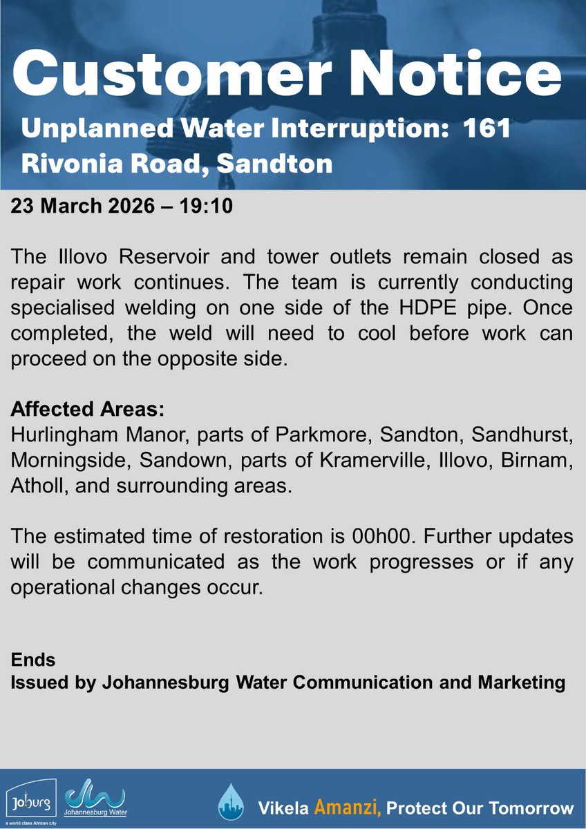 Johannesburg Water tweet media