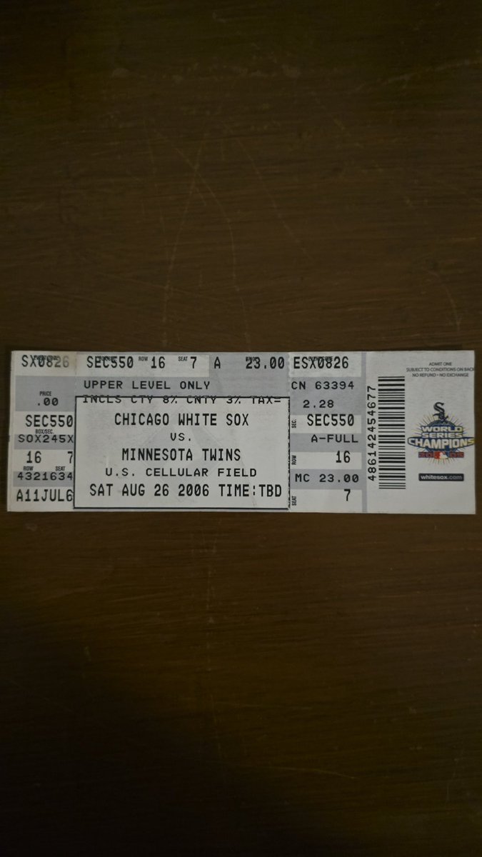GraveShiftDan's tweet photo. #RandomTicketStub #WhiteSox #Twins https://t.co/LhR5OV8vgo