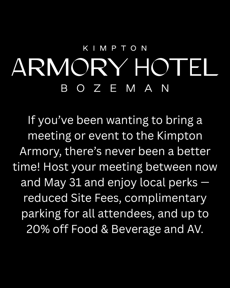 If you’ve been wanting to bring a meeting or event to the Kimpton Armory, there’s never been a better time! Host your meeting between now and May 31 and enjoy local perks — reduced Site Fees, complimentary parking for all attendees, and more.
Learn More: na2.hubs.ly/H04lPwg0