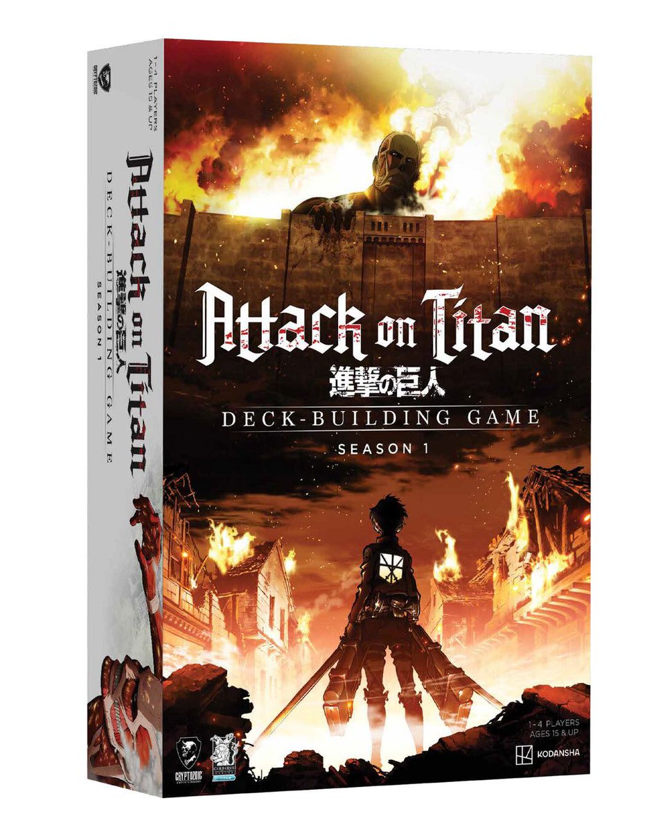 Archonia's tweet image. New Edition of the Classic Deck-Building Game!

This is the moment for war! Fearsome, giant creatures are attacking the last bastion of humanity and it’s up to you to stop them! 

archo.co/4rQfRkD

#AOT #AttackOnTitan #Deckbuilding #Cryptozoic #Boardgames #Cardgames