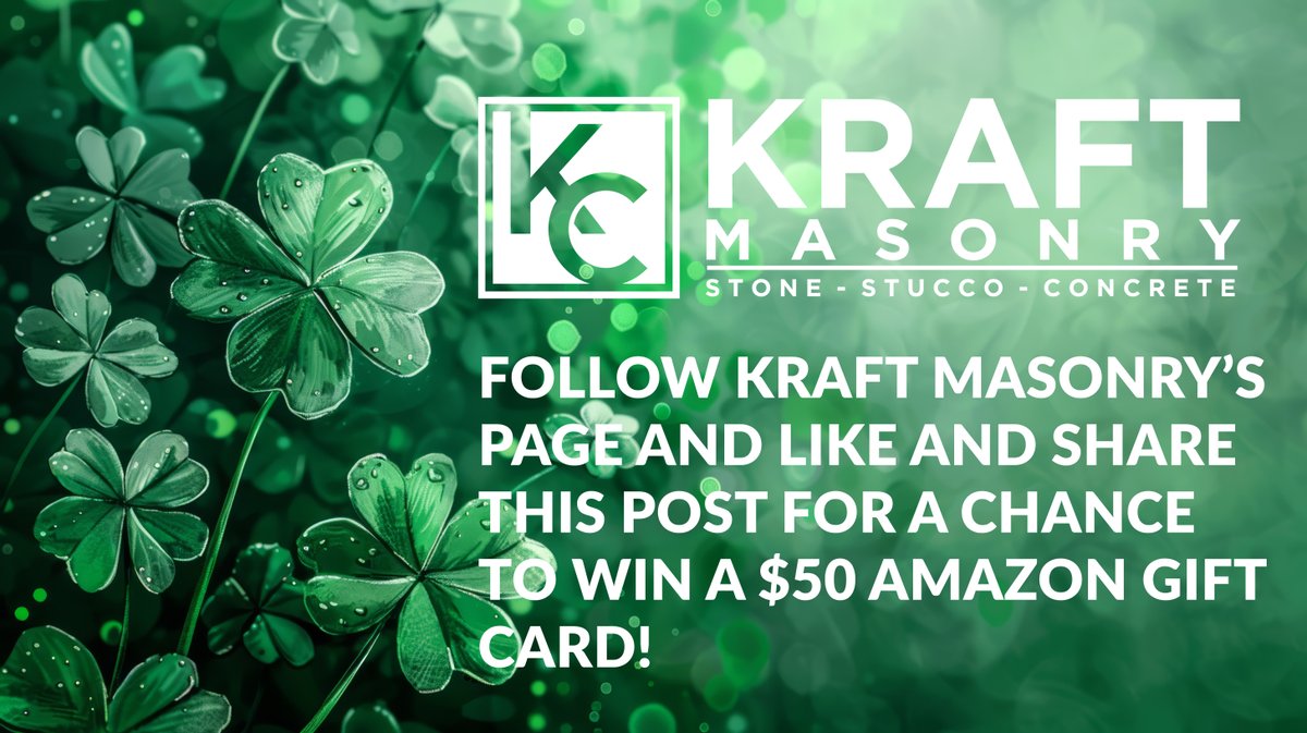 Don't forget to follow Kraft Masonry's page and like and share this post for a chance to win our latest giveaway. The winner will be announced once we hit 1,000 followers. Good luck! #giveaway