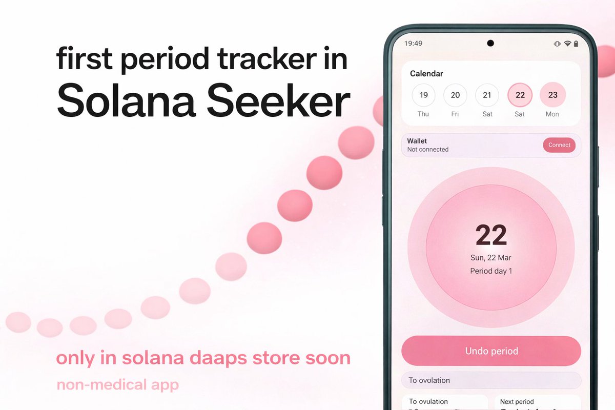 shesoldaaps's tweet photo. Weโve brought Solana into your daily life. Soon, on your Seeker, youโll do more than play games or track prices โ you can use an app that improves your life. Cycle tracking is now integrated directly into your daily seeker
#seeker #solanaseeker #solana #daaps https://t.co/i8297aRjKh