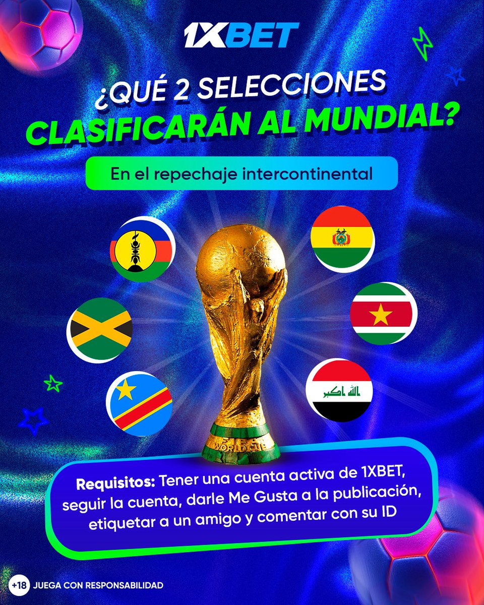 🏆 ¡Esta semana se definirá quién se meterá en el club élite de los participantes del Mundial 2026!

Adivina cuáles de los 2 equipos avanzarán a la fase decisiva y gana un código promocional de 20$.

❗️ Condiciones importantes: debes ser mayor de 18 años, tener una cuenta en
