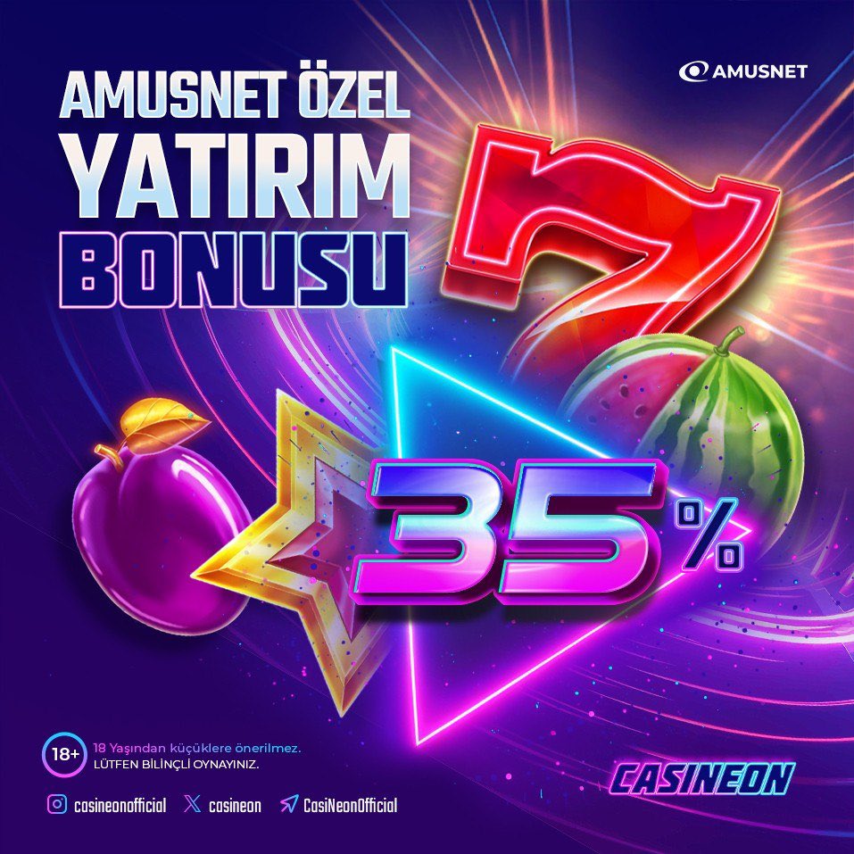 CasiNeon's tweet photo. ⭐️YATIRIMIN GÜCE DÖNÜŞSÜN!!

💎Amusnet Özel %35 Yatırım Bonusu ile kazancını büyütmeye hazır mısın?

💎Minimum 500 TL yatır, maksimum 3.500 TL bonusunu kap!
 
⚡️ Sadece Amusnet slotlarında çevrim yap,Casineon farkını yaşa

🔗 Giriş: https://t.co/ZehkxP6y8w 

#CasiNeon https://t.co/3D4B6Giq6F