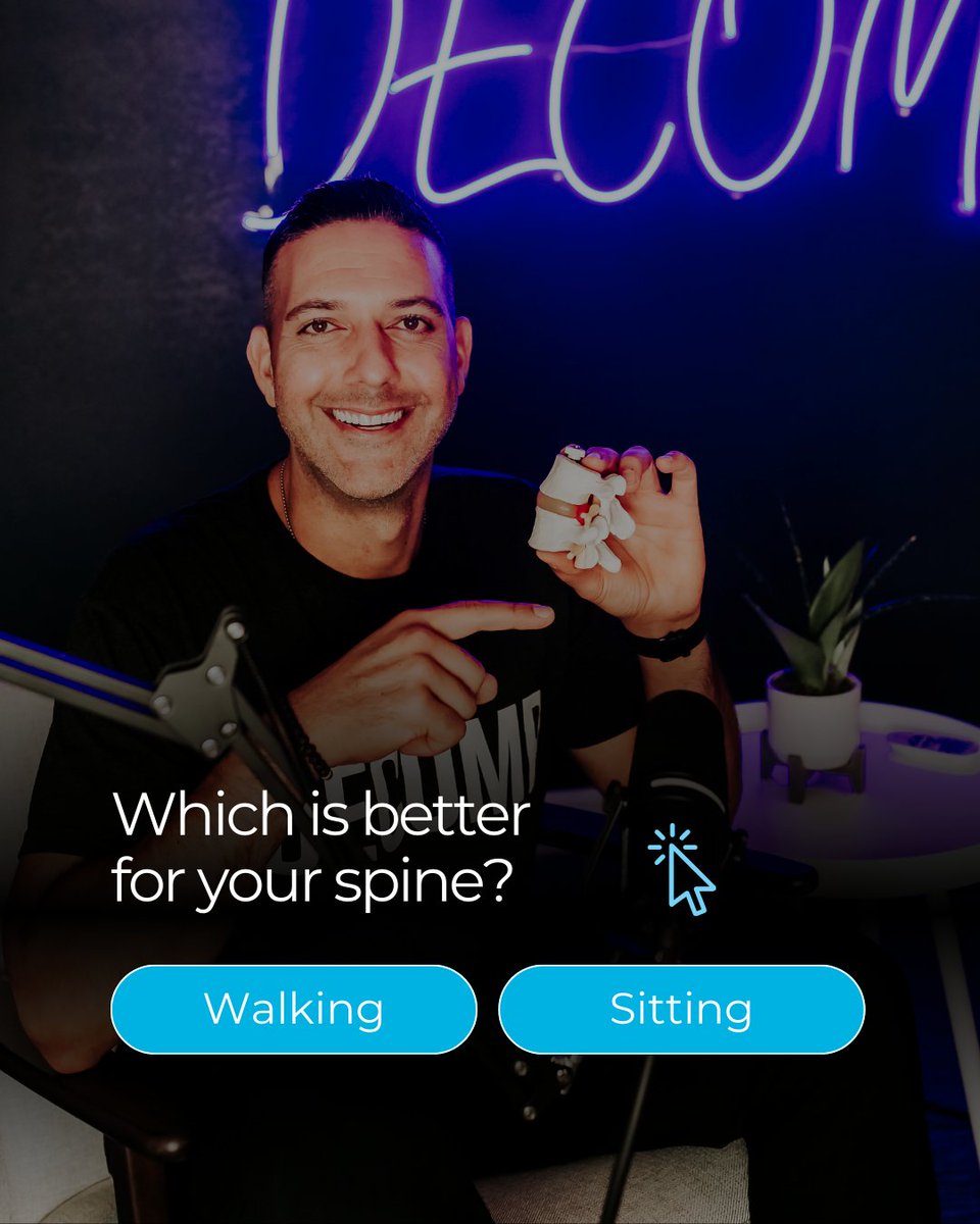 JDchiro's tweet image. Sitting feels easier.
Walking is better.

Your spine needs movement to stay healthy.
Not hours in the same position.

If your back hurts more at the end of the day, this might be why.
Move more. Sit less.

#backpain #movebetter #spinecare #dailyhabits