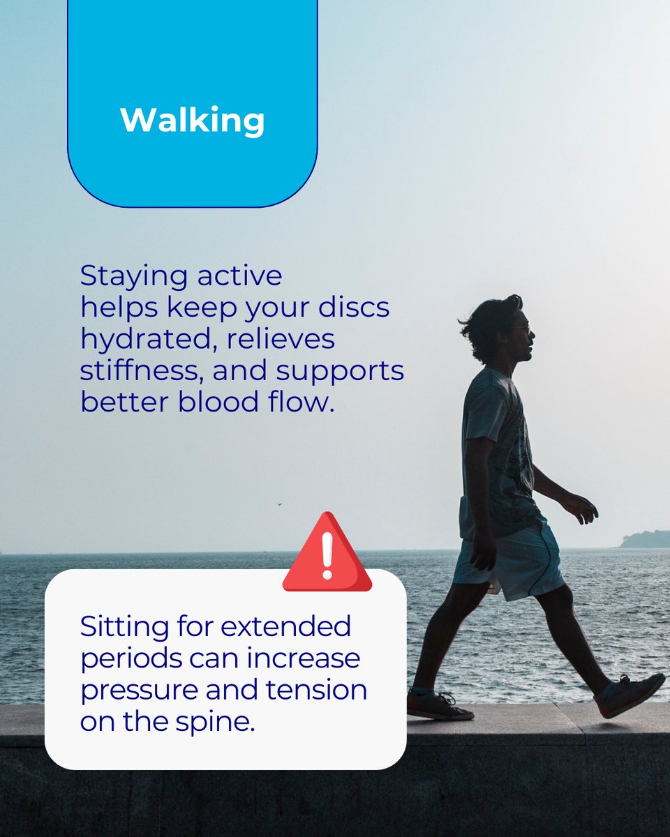 JDchiro's tweet image. Sitting feels easier.
Walking is better.

Your spine needs movement to stay healthy.
Not hours in the same position.

If your back hurts more at the end of the day, this might be why.
Move more. Sit less.

#backpain #movebetter #spinecare #dailyhabits