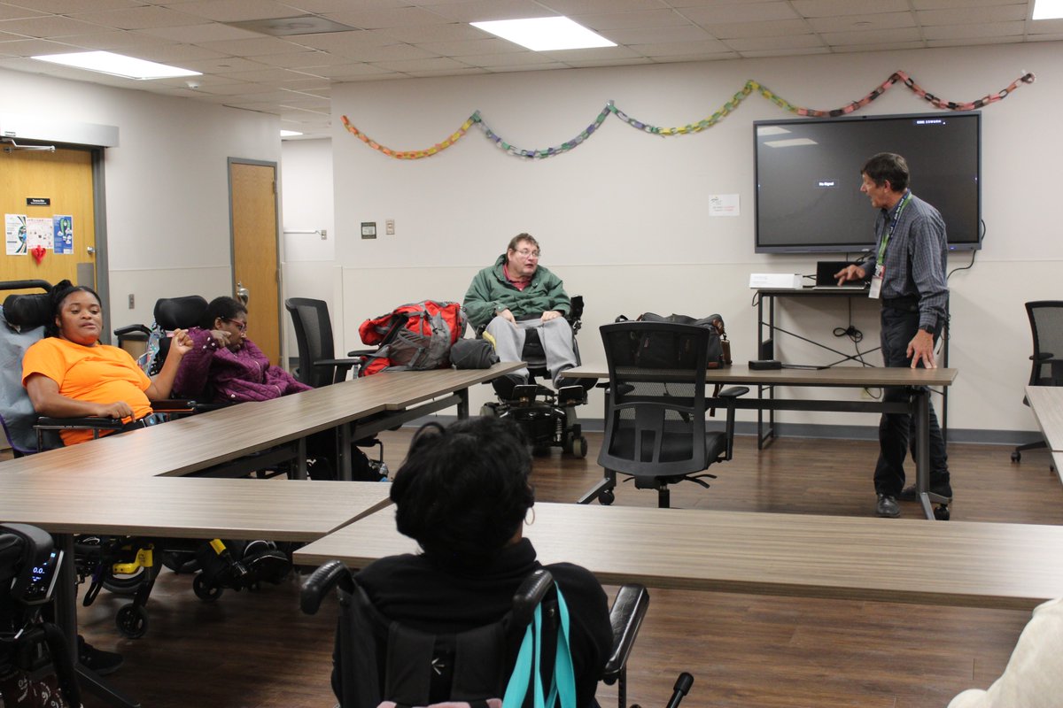 UCPHeartland's tweet photo. David Haessig with Paraquad joined our Advocacy Group as a guest speaker! He discussed communication devices and offered advice to increase communication options for the group. Thank you, David!

#GuestSpeaker #CommunicationDevice #UCPHeartland https://t.co/ZDuDg4NNsJ