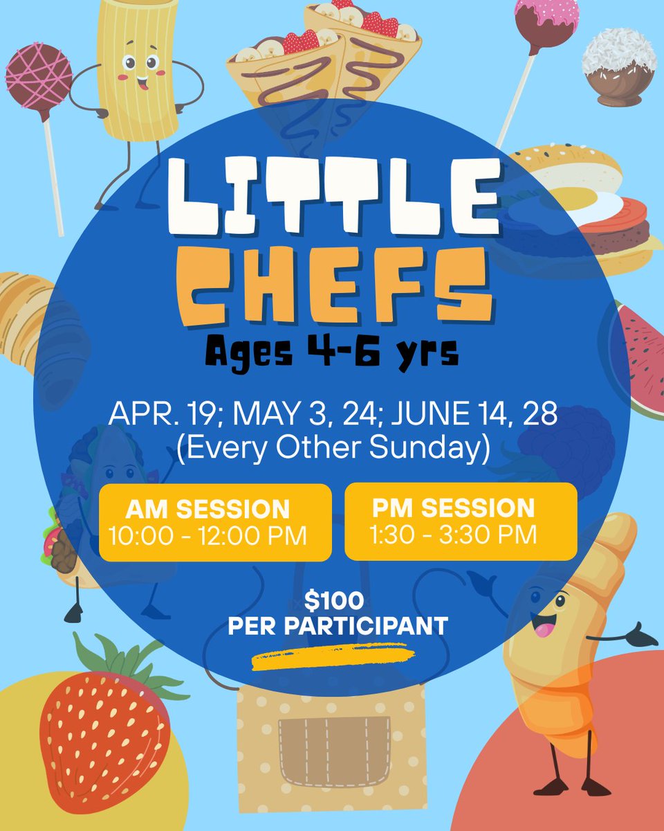 WSPRecreation's tweet photo. Get ready to chop, mix, and create tasty dishes in this fun, hands-on cooking program for kids ages 4-12yrs. Kids will learn basic kitchen skills, and build confidence while having fun in a safe, supportive environment!

Spots fill fast—register today!
👉 https://t.co/f1M0AEzICF https://t.co/WVdisxRq4t