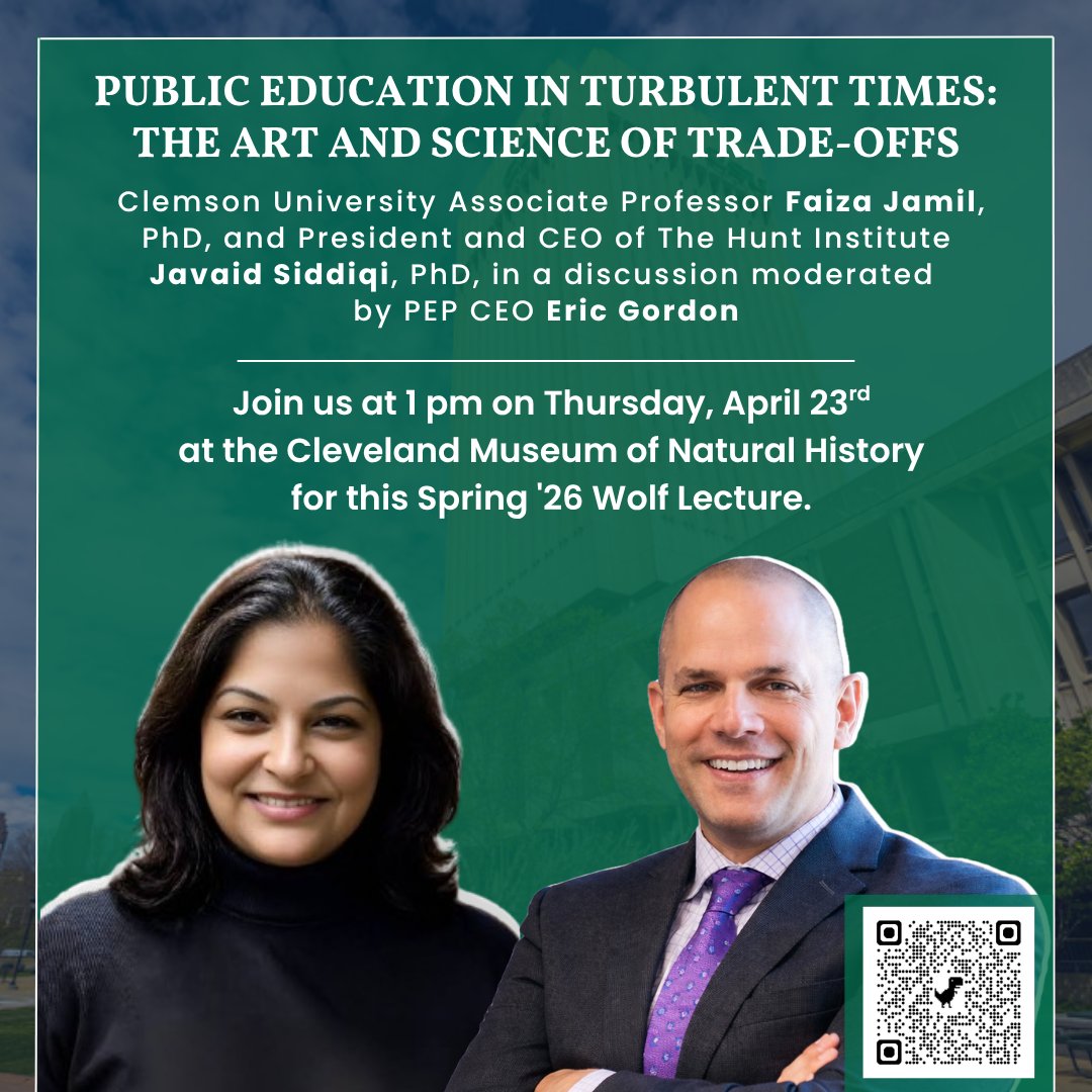 Register today by going to the QR code. We look forward to seeing you at the Cleveland Museum of Natural History on Thursday, April 23, for an insightful discussion with Dr. Jamil and Dr. Siddiqi.
After the talk, stay for some light appetizers and refreshments with our speakers.