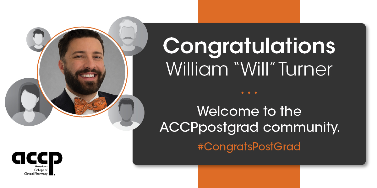 ACCPpostgrads's tweet photo. Congratulations William “Will” Turner! The ACCPpostgrads community looks forward to supporting your pursuit of PGY1 pharmacy residency training at WVU Medicine.

@WestVirginiaU
#CongratsPostGrad #RxMatch2026 https://t.co/s6g7rh1hha