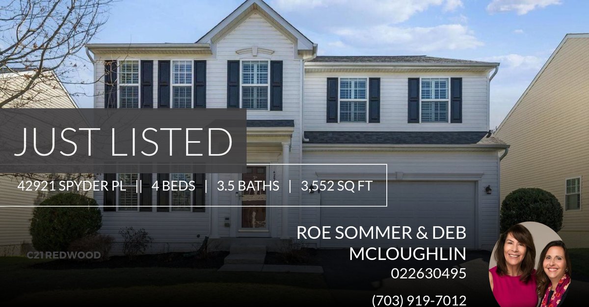 roesommer's tweet photo. 📍 Just Listed 📍 Take a look at this fantastic new property that just hit the market located at 42921 Spyder Pl in Chantilly. Reach out here or at (703) 919-7012 for more information!

Listed by Shazia Begin

McLoughlin &amp; Sommer T... https://t.co/rPt1Y6YwR7 https://t.co/55IcghrjEy