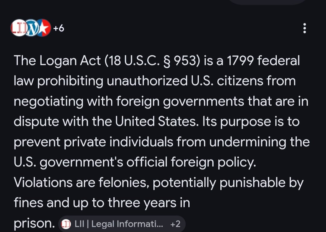 ops4christ's tweet photo. @Rightanglenews And so, this isn’t punishable under the Logan Act because...??? https://t.co/JtR5wbPmt4