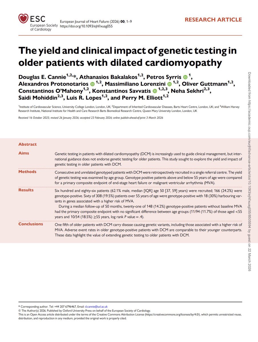 EJHFEiC's tweet image. 🗞️ The yield and clinical impact of genetic testing in older patients with dilated cardiomyopathy 

@ESC_Journals @GiuseppeGalati_ 

@AmrAbdin10 @HanCardiomd 

bit.ly/4steRnA