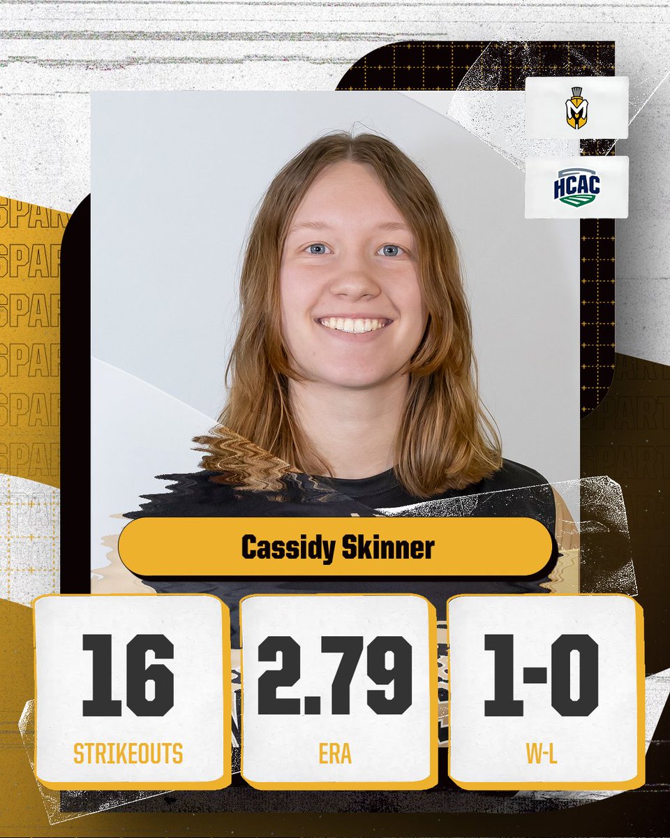 MUSpartans's tweet photo. SOFT: Congratulations to @MU_SpartanSB's Cassidy Skinner on being named HCAC Pitcher of the Week.

#MUSpatans | #SpartanPride https://t.co/An1szf289o