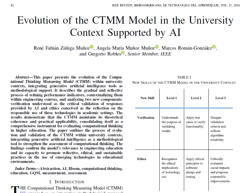 elpsycomago's tweet photo. [OUR NEW PAPER IS OUT 😃👇]

"Evolution of the CTMM Model in the University Context Supported by AI" (Zúñiga Muñoz et al., 2026)

https://t.co/tpUI3bNbUc

#ComputationalThinking #AI https://t.co/nEjneVX0kL