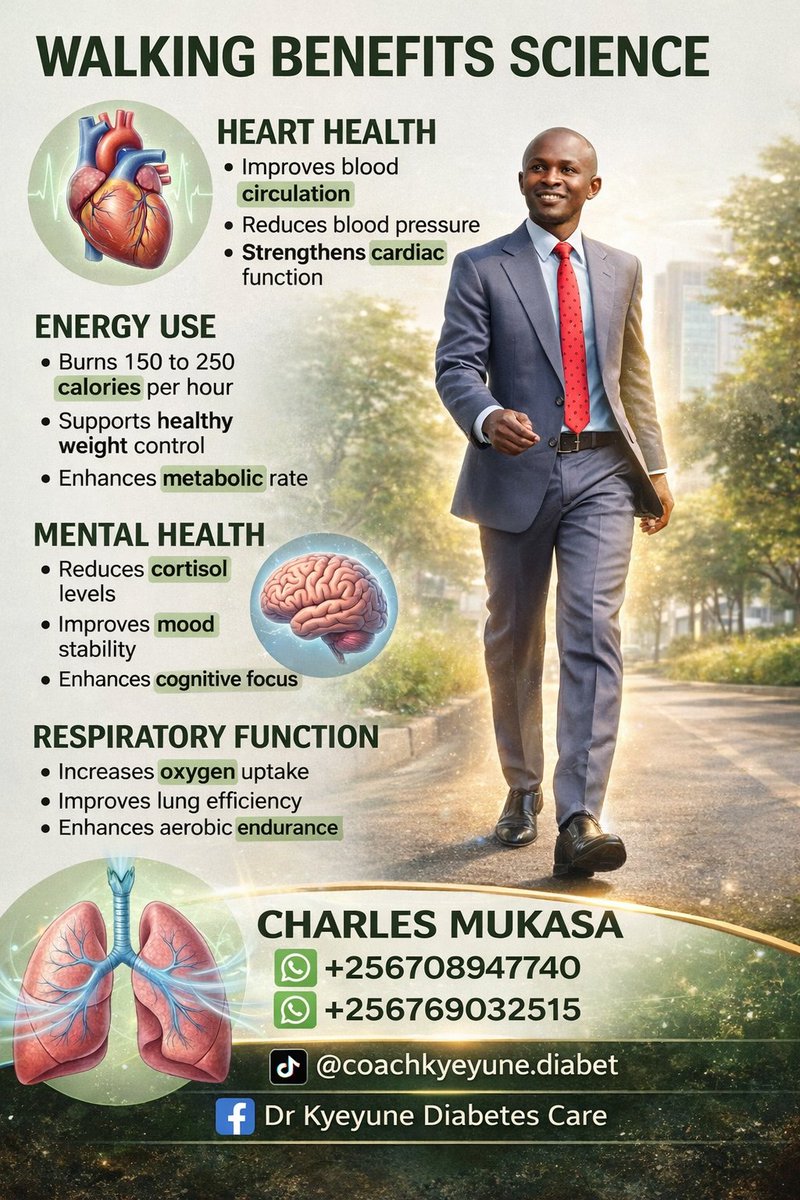 CareLife26527's tweet photo. “Diabetes? Start walking TODAY 🚶‍♂️
It helps control blood sugar fast!”
📩 DM “HELP”
📲 0708947740
#DiabetesSupport 
#DiabetesUganda 
#KampalaHealth https://t.co/f6hcR46Jup