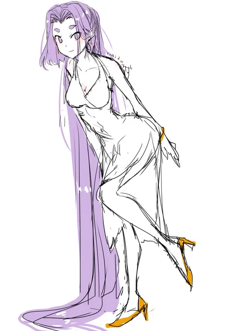 顔だけ描こうと思ったけど 全身描きたくなった