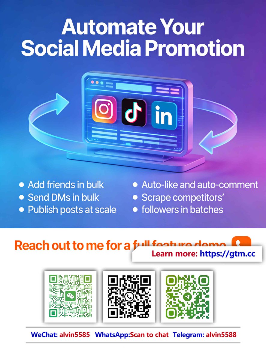 Mentaphysical's tweet photo. Social Platform Marketing -> TG:@alvin5588
Build global traction through social platforms.
#ForeignTrade #CrossBorderMarketing #AudienceGrowth #GlobalLeadGeneration #DigitalMarketing #MarketingTools https://t.co/SNTe5odIXk